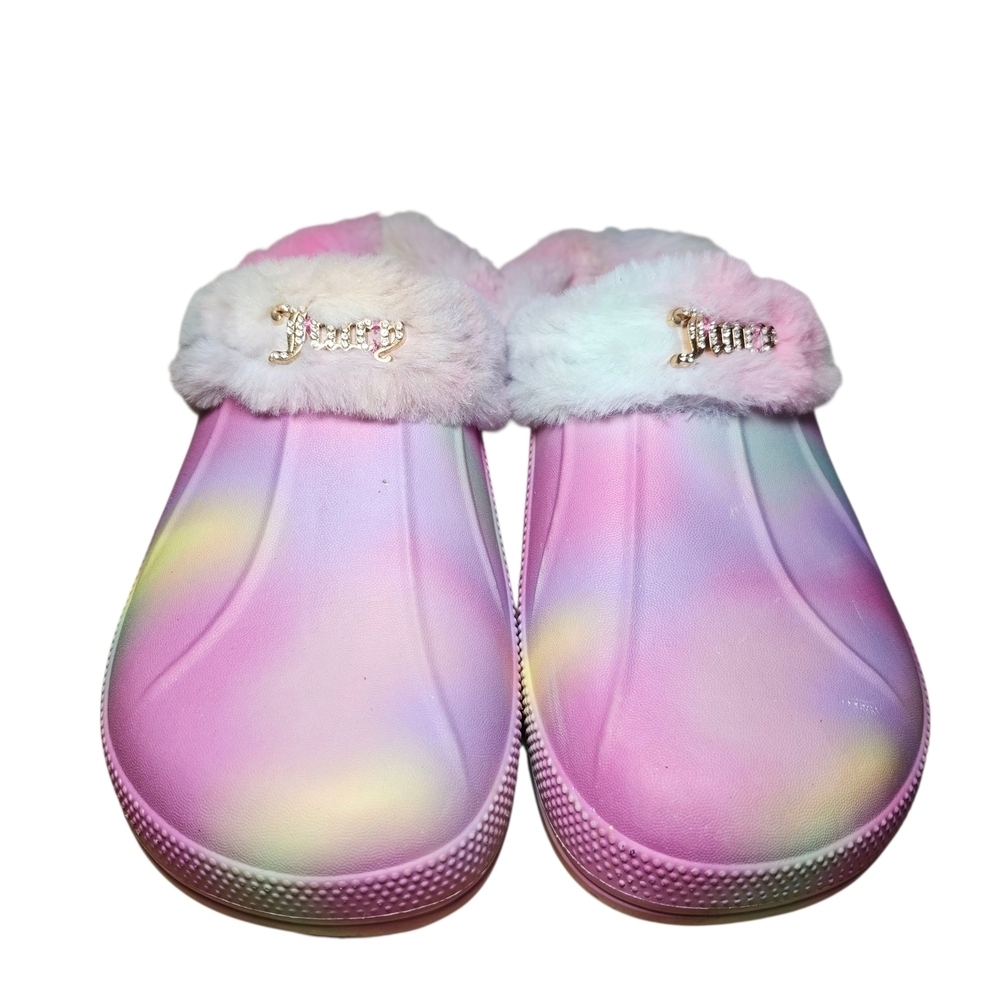 Juicy Couture Kids' Pink Furry Clogs Size 4 - Picture 2 of 10